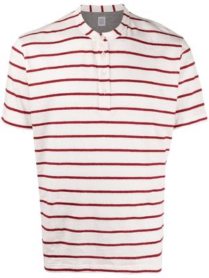 Eleventy striped linen T-shirt - White