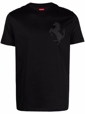 Ferrari prancing-horse logo-print T-shirt - Black