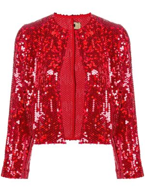 Comme Des Garçons Pre-Owned 1999 sequin embellished cropped jacket - Red