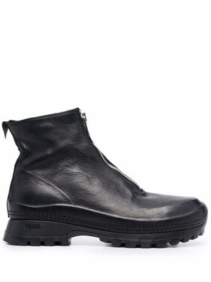 Guidi zipped leather ankle boots - Black