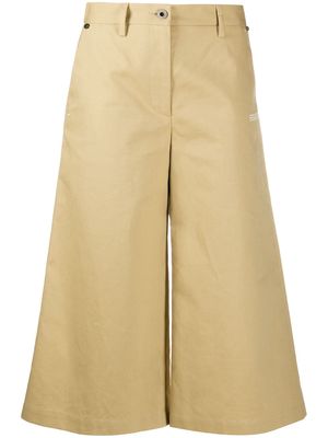 Off-White wide leg cropped trousers - Neutrals