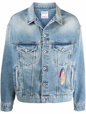 Marcelo Burlon County of Milan embroidered feathers denim jacket - Blue