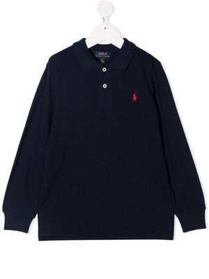 Ralph Lauren Kids logo-patch polo shirt - Blue