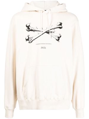 UNDERCOVER Cross Bones printed hoodie - White