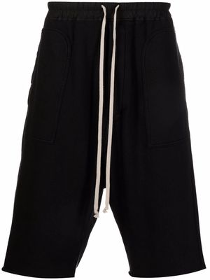 Rick Owens DRKSHDW drop-crotch cotton cropped trousers - Black
