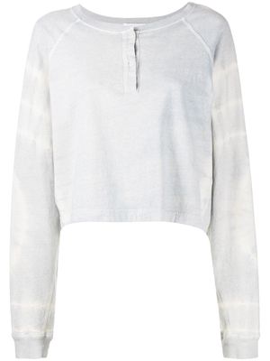 John Elliott Reconstructed Placement tie-dye henley top - Blue