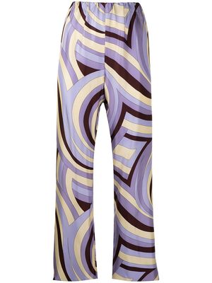 Raf Simons swirl-pattern silk trousers - Multicolour