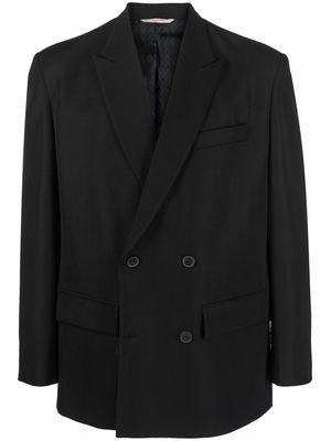 Valentino peak lapels double-breasted blazer - Black