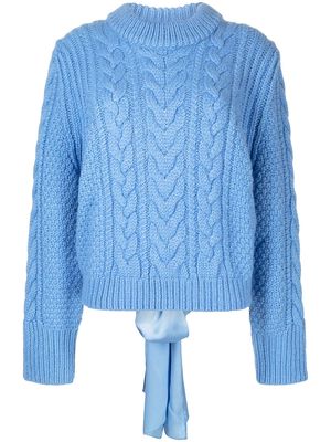 Cecilie Bahnsen cable knit tied detail jumper - Blue