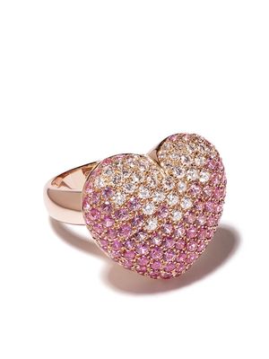 LEO PIZZO 18kt rose gold Amore diamond and sapphire ring - Pink