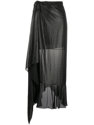 Parlor draped wrap-style skirt - Black