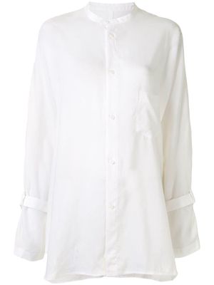 Yohji Yamamoto panelled longsleeve shirt - White