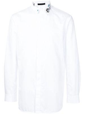 SHIATZY CHEN hand-drawn collar cotton shirt - White