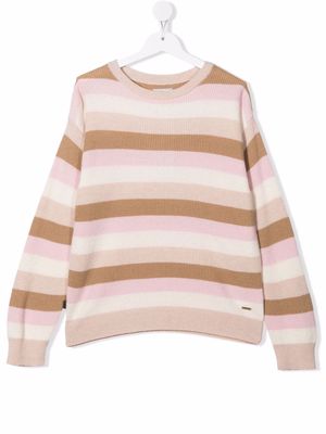 Woolrich Kids TEEN striped ribbed knit jumper - Pink