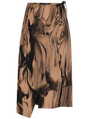 Osklen Tree Trace wrap shorts - Brown