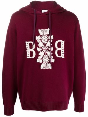 Barrie jacquard-logo motif hoodie - Red