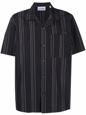 Han Kjøbenhavn camp collar stripe-print shirt - Black