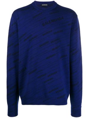 Balenciaga Diagonal logo sweater - Blue