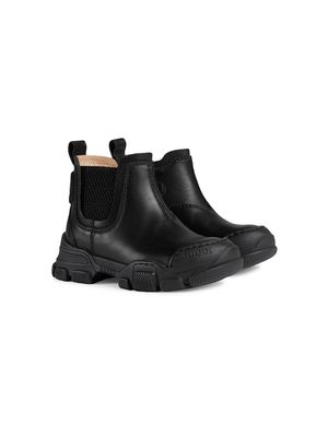 Gucci Kids logo patch ankle boots - Black