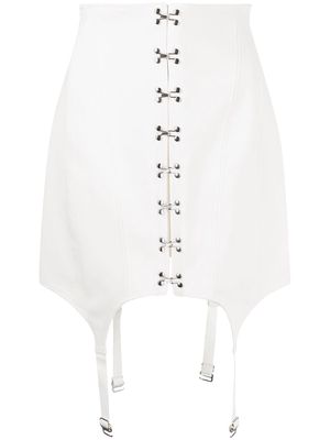 Dion Lee corset-style suspender-detail skirt - White