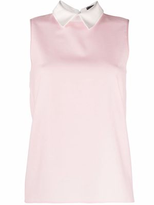 Styland contrast-collar sleeveless shirt - Pink