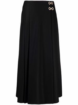 Alberta Ferretti high-waisted pleated midi skirt - Black