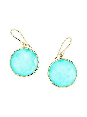 IPPOLITA 18kt yellow gold Lollipop turquoise and clear quartz earrings