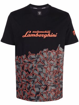Automobili Lamborghini geometric print T-shirt - Black