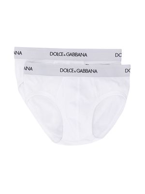 Dolce & Gabbana Kids pack of 2 logo briefs - White