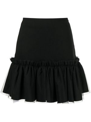 Viktor & Rolf tulle-overlay ruffle mini skirt - Black