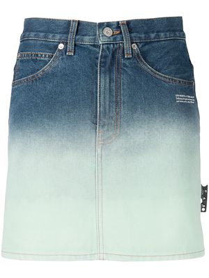 Off-White high-waisted ombré denim skirt - Blue