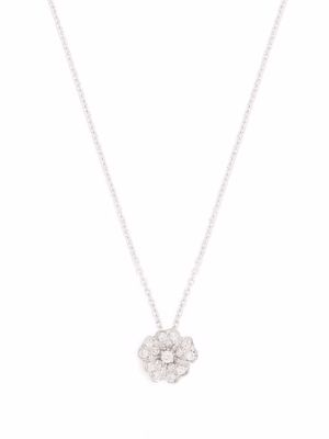 LEO PIZZO 18kt white gold Floral diamond necklace - Silver