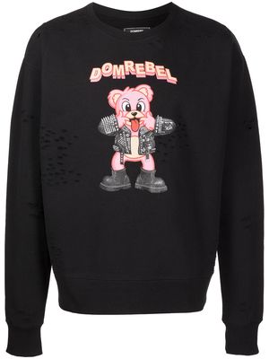 DOMREBEL Punk Bear crewneck sweatshirt - BLACK