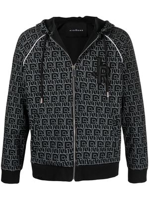 John Richmond Ignatius logo-print hoodie - Black