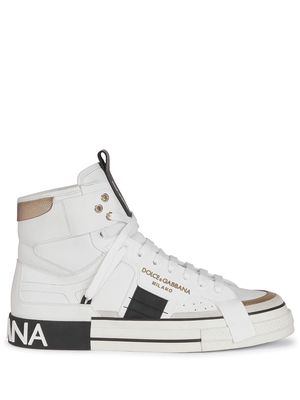 Dolce & Gabbana high-top lace-up sneakers - White