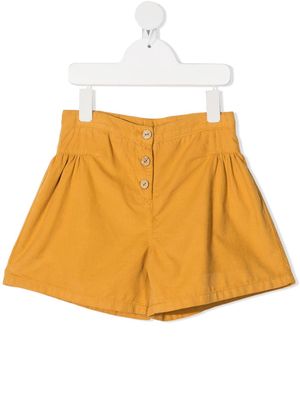 Knot high-rise corduroy shorts - Yellow