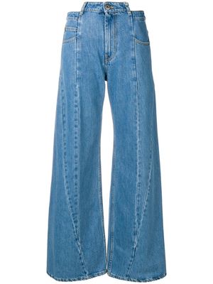 Maison Margiela panelled wide leg jeans - Blue