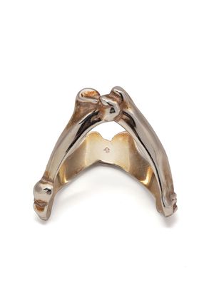 Takahiromiyashita The Soloist sculpted-design distressed-effect ring - Silver