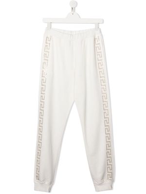 Versace Kids embellished sweatpants - White