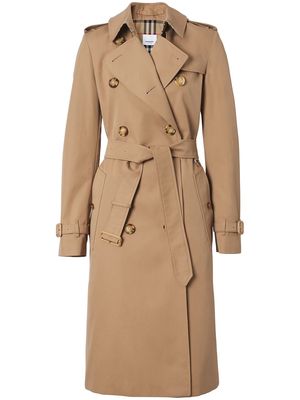 Burberry belted gabardine trench coat - Brown