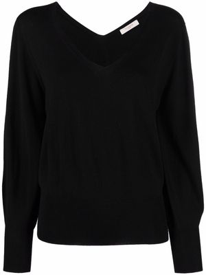 Zanone v-neck wool jumper - Black