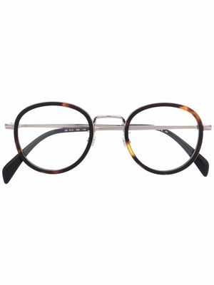 Eyewear by David Beckham tortoiseshell round-frame glasses - Silver
