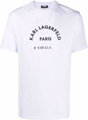 Karl Lagerfeld logo-print stretch-cotton T-shirt - White