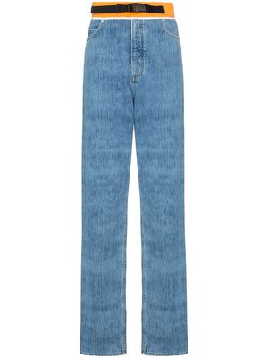 Maison Margiela contrasting waistband straight-leg jeans - Blue