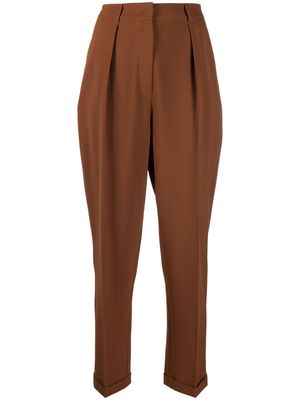 12 STOREEZ pleated cigarette trousers - Brown