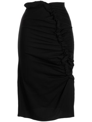 Christopher Esber ruched-detail high-waist skirt - Black