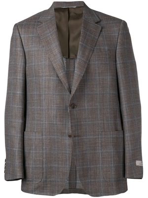 Canali faded plaid blazer - Grey