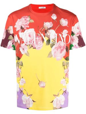 Valentino Flying Flowers printed T-shirt - Yellow