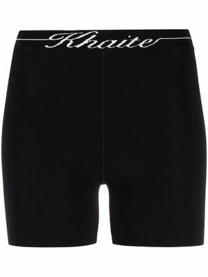 KHAITE Bryant logo biker shorts - Black