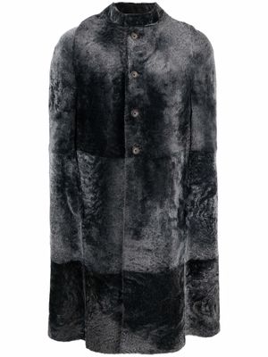 SAPIO reversible leather cape coat - Grey